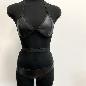 COPY - Vegan Leather accent bikini set- tops
